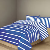 Duvet Covers, blue striped duvet covers, blue striped pattren duvet covers, single duvet covers, double duvet covers, king size duvet covers, microfiber duvet covers sets, Microfiber bedding sets, 4Pcs Duvet Covers set,